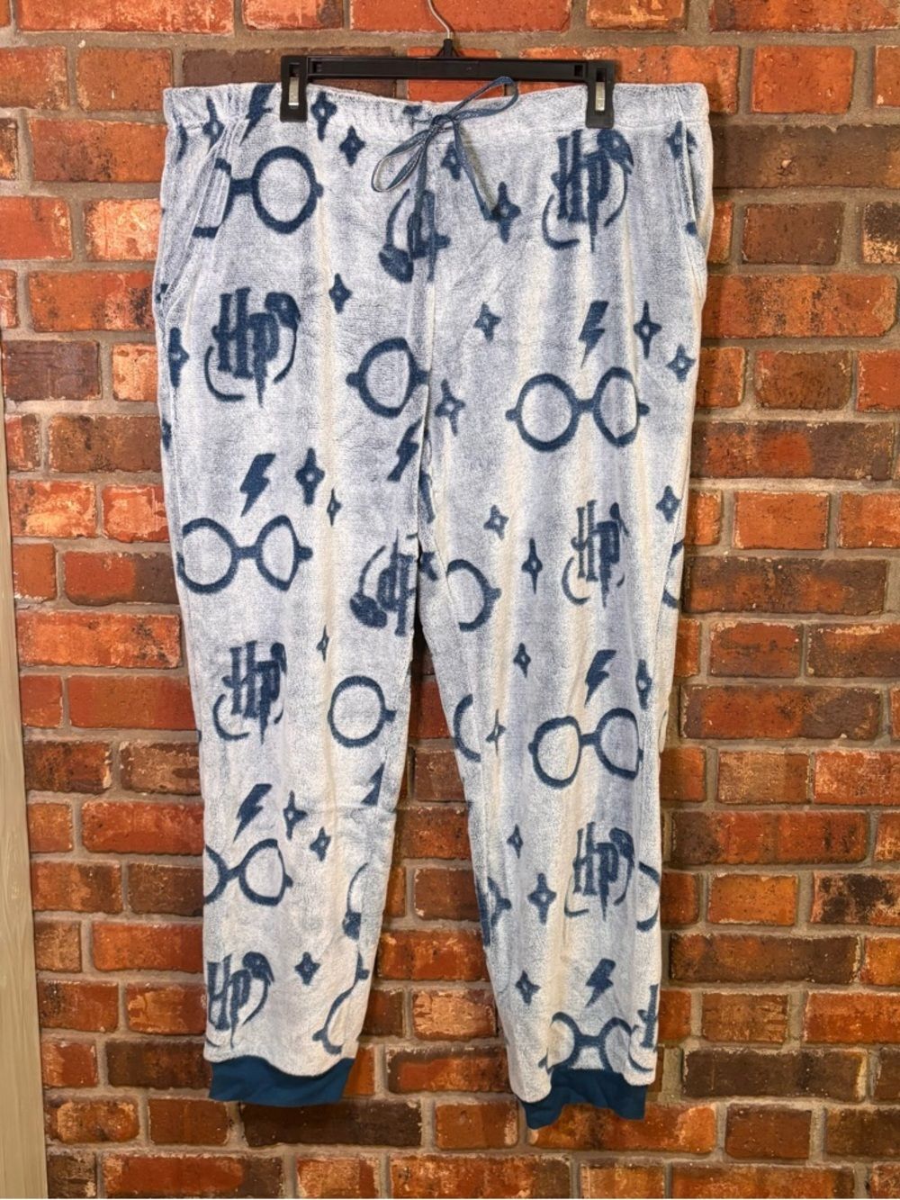Wizarding World Harry Potter womens fleece jogger pajama lounge pants blue 2XL